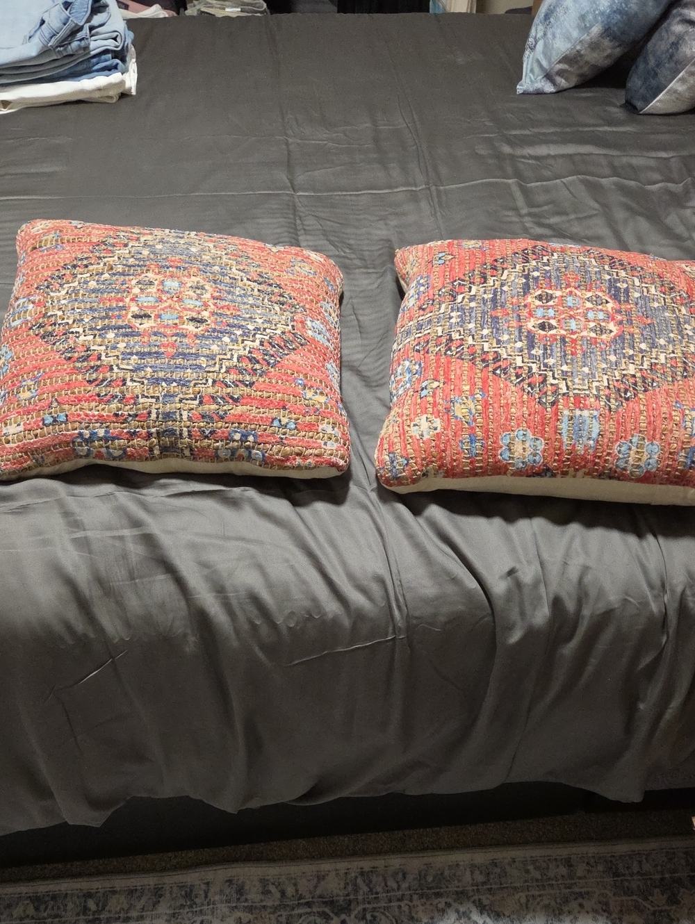 Decorative Boho Medallion Throw Pillow - Coral Multi